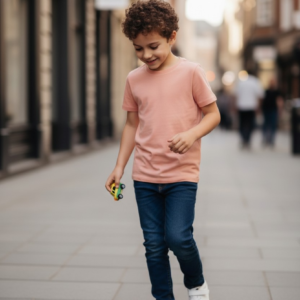 Premium 180 GSM Cotton Kids Roundneck T-Shirt / Soft Biowashed Fabric