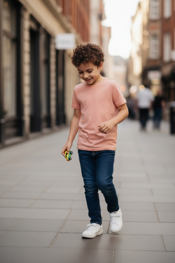 Premium 180 GSM Cotton Kids Roundneck T-Shirt / Soft Biowashed Fabric