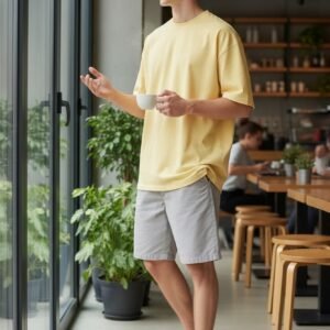 Premium 250 GSM Cotton French Terry Oversized T-Shirt / Soft Biowashed Fabric