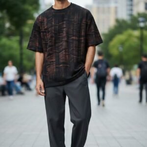 Premium 250 GSM Cotton French Terry Acid washed Oversized T-Shirt / Soft Biowashed Fabric