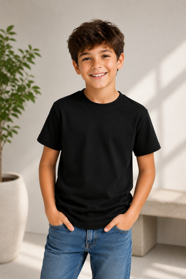 Premium 180 GSM Cotton Kids Roundneck T-Shirt / Soft Biowashed Fabric